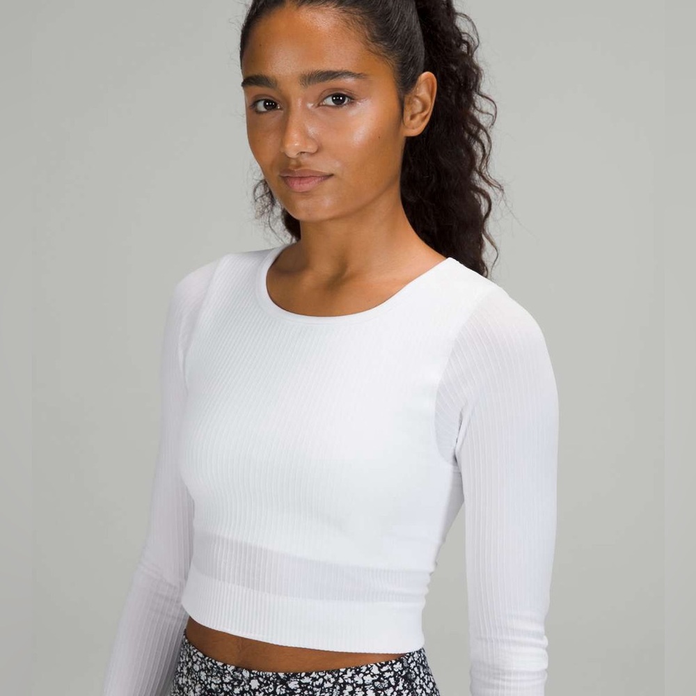 Lululemon Ebb to Street Long Sleeve White Rib